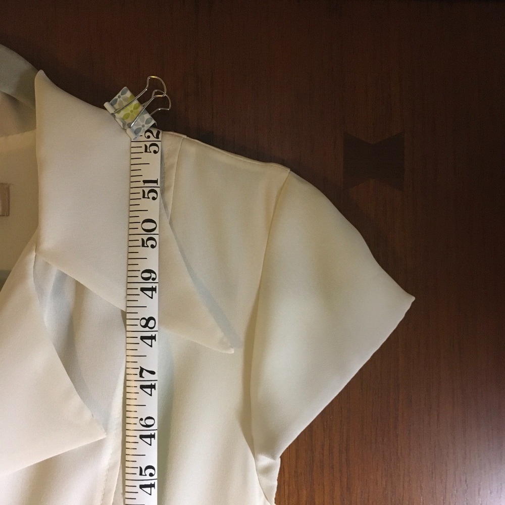 Off White Shear Crepe Event Dress - Picture 11 of 14